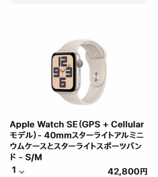 Apple Watch SE スターライトスポーツバンド