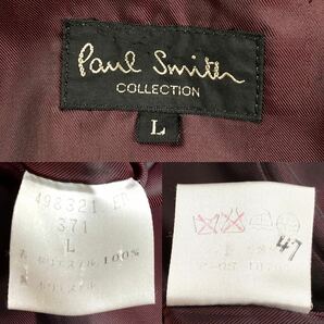 美品/XL相当●Paul Smith ポールスミス チェスターコート ロング スプリングコート くるみボタン 胡桃釦 紺色 ネイビー ボルドー メンズ 春の画像9