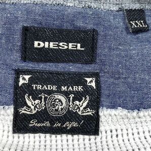 美品/XXLサイズ●DIESEL ディーゼル ロンT スウェット 長袖シャツ トップス サマーコットン サーマル ワッフル クルーネック 切替 メンズの画像8