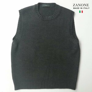 【高級インポート！】極美品 イタリア製 ZANONE ザノーネ ウール100％ ニットベスト 黒 ブラック 48 L【参考価格￥33,000-】