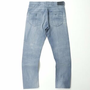 極美品 ジョルジオアルマーニ ARMANI JEANS J16 Low Crotch Antifit ケミカルウォッシュ ブリーチ加工 デニム ストレートパンツ W30 L34の画像3