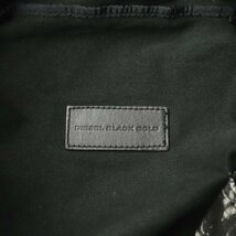 美品 DIESEL BLACK GOLD ディーゼル ブラック・ゴールド 牛革 レザー使用 ヴィテージ生地 2Way ショルダーバッグ 黒【参考価格￥56,100-】_画像7