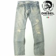 美品 イタリア製 DIESEL ディーゼル 008TK ヴィンテージ加工 SAFADO REGULAR SLIM STRAIGHT デニムパンツ W31 JP:M【相場価格￥48,000-】_画像1