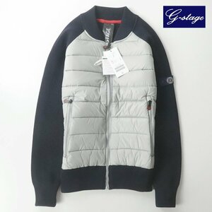 [ winter Golf optimum ] tag equipped G-stageji- stage water-repellent nylon x waffle knitted switch combination down jacket navy blue x gray 46(M)