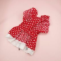 XSサイズ◆残り数枚【バレッタ付き】犬服 ワンピース ドット ドレス 清楚 フリル 上品 高級感 りぼん 新品 ドッグウェア 新作 ペット用品_画像2