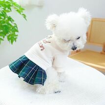 Sサイズ◆【ラスト2枚】犬服 ドッキングタイプ 清楚 スカート 上品 プリーツ 新品 チェック柄 ドッグウェア 新作 ペットグッズ 春 夏 秋_画像6