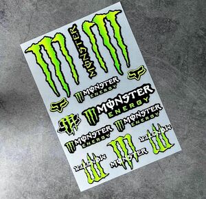 ★アウトレットセール★新品 MotoGP RACING FOX Monster Energy 反射 ステッカー 20 x 28 cm レーシング スポーツ ステッカー アクセサリー