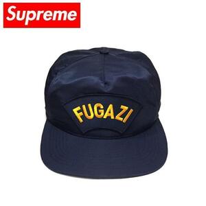 希少 15ss Supreme シュプリーム FUGAZI 5-Panel Cap キャップ ネイビー