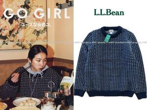 在原みゆ紀さん着用 L.L.Bean エルエルビーン バーズアイ ニット M ネイビー ノルウェー製 新品 現行品