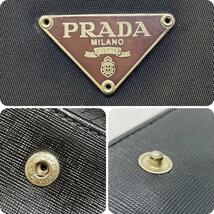 R328【極美品】PRADA プラダ 三角ロゴ コンパクト財布 3つ折り ウォレット レザー 小物 レディース_画像7