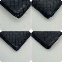 R310【美品】BOTTEGA VENETA ボッテガヴェネタ 長財布 二つ折り ウォレット レザー カードケース カード入れ お札入れ 小銭入れ 黒ブラック_画像8