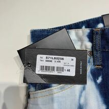 新品 未使用 ディースクエアード メンズ ブルー ホワイト デニム ジーンズ パンツ 44 S～M DSQUARED2 ダメージ デニム D2 ディースク_画像5