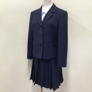 I510/Y(中古)山形県 米沢興譲館高校 女子制服3点 /指定品/M/W66/丈50/ブレザー/スカート/ブラウス/TOMBOW/冬服/紺/女子学生/学生服