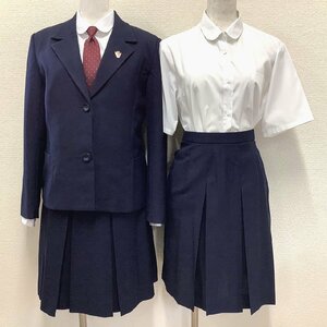 I519/Y(中古)福島県 会津工業高校 女子制服7点 /旧制服/校章付き/165A/155A/13/W66/丈50/ブレザー/ベスト/スカート/FRiENDSHiP