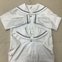 I545/Y(中古)山形県 山形西高校 女子制服3点 /11/W66/丈60/セーラー/夏スカート/茶2本ライン/関東襟/夏服/合服/中学/女子学生/学生服_画像3