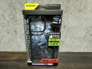 【新品未開封】ELECOM iPhone 14 Pro Max ZEROSHOCK フレームカラー クリアパネル フィルム付属 PM-A22DZEROFCBK