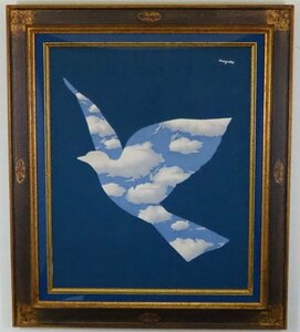 ★☆ 額ファブリックパネル【　ルネ・マグリット Rene Magritte　空の鳥 】アート作品　インテリア　飾り絵 複製名画　アートポスター 　