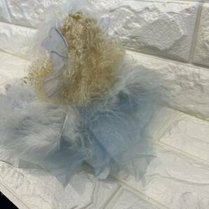 【美品】若月まり子 ビスクドール  雪の妖精 水色 全長27cm 西洋人形 アンティークドール 創作人形 ⑥の画像4