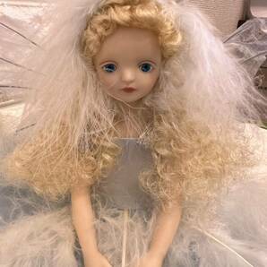 【美品】若月まり子 ビスクドール  雪の妖精 水色 全長27cm 西洋人形 アンティークドール 創作人形 ⑥の画像2