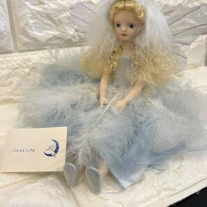 【美品】若月まり子 ビスクドール  雪の妖精 水色 全長27cm 西洋人形 アンティークドール 創作人形 ⑥の画像1