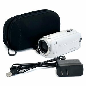 【動作確認済】パナソニック(Panasonic) デジタルハイビジョンビデオカメラ HC-W585M ホワイト 2018年製 充電アダプター ケース 送料880円