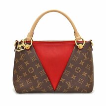 【2WAYバッグ】ルイヴィトン(LOUIS VUITTON) VトートBB M43966 ハンドバッグ ショルダーバッグ RFID モノグラム スリーズ レッド ブラウン_画像3