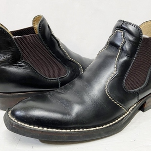 CEDAR CREST セダークレスト サイドゴア レザーショートブーツ ブラック 靴の画像1