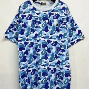 Lサイズ◆A BATHING APE｜アベイシングエイプ エイプカモ Tシャツ Blue 青 迷彩 カモフラ BAPEの画像1