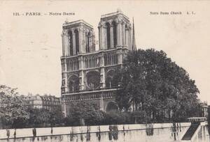 フランス パリ アンティークのポストカード ノートルダム大聖堂 1933 R 日本未発売 送料無料★