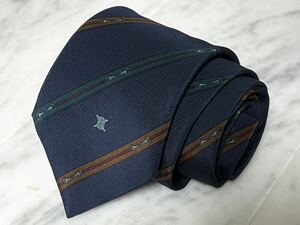 699 jpy ~ CELINE necktie navy series Macadam one Point Logo stripe 