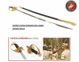 【米軍放出品】WKC アメリカ海兵隊下士官刀 USMC セレモニアルドレスソード 鞘付 30インチ M1859 NCO SABER ミリタリー(140)XD18JK#24