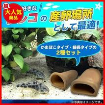 ★各2個(計4個)★ 産卵 筒 カマボコ 細長 型 シェルター 熱帯魚 アクアリウム 陶器 隠れ家 水槽 洞窟 魚 ザリガニ エビ_画像2