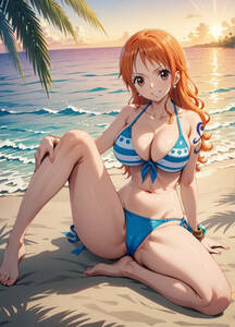 q067 Nami One-piece onepiece иллюстрации постер такой же человек искусство AI аниме постер A4 высокое разрешение такой же человек A4 глянец бумага постер вентилятор искусство 