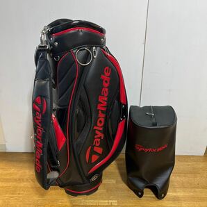 TaylorMade テーラーメイド キャディバッグ SY202 ブラック/レッド ゴルフ ゴルフバック golf 練習 コース 趣味 キャディー バック の画像1