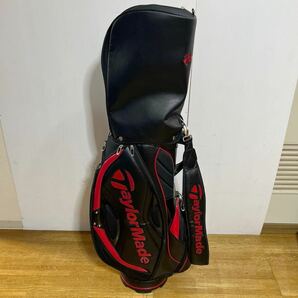 TaylorMade テーラーメイド キャディバッグ SY202 ブラック/レッド ゴルフ ゴルフバック golf 練習 コース 趣味 キャディー バック の画像2