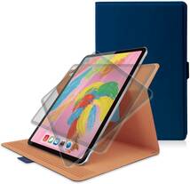 エレコム iPad Pro 11 (2018) ケース 第1世代 ソフトレザーカバー ブルー ペンホルダ 動画視聴 軽量設計 手帳型 11インチ 866 匿名配送_画像4