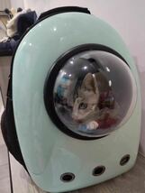 【大人気グリーン】キャリーバッグ 宇宙船カプセル型ペットリュックサック 犬猫兼用_画像9