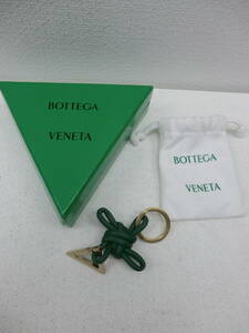 km/474700/2403/ボッテガヴェネタ BOTTEGA VENETA　ラムスキンキーリング/グリーンXゴールド/中古品