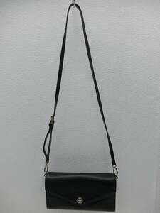 km/424170/2403/トリーバーチ　TORY BURCH　レザーショルダーバッグ/ブラック/中古品