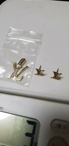 18金ネックレストップ　ピアス　ダイヤ入り