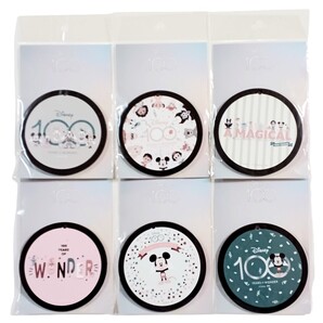 Disney 100 YEARS of WONDERディズニー100周年ラバーコースター 6枚セット