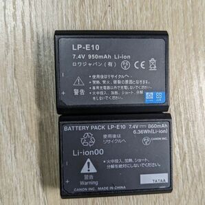 CANON LP-E10 純正1個 社外バッテリー1個 合計2個セット  EOS Kiss X50 X70 X80 X90 他の画像2