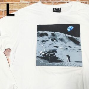 【新品】NASA ナサ Tシャツ ロンT L ホワイト 白 月 着陸 地球