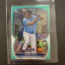 XAVIER ISAAC 125枚限定　グリーンシマ　Refractor Topps Bowman 2023 1st MLBプロスペクト　1塁手　1位　RAYS Chrome _画像1