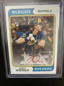 Topps Heritage 2023 red Incauto 74枚限定rc JOEY WIEMER 直筆サインカード　MLB