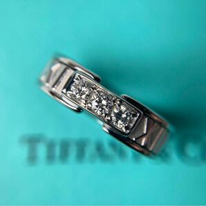 Tiffany＆co. ティファニー　3Pダイヤモンド　アトラスクロック　ホワイトゴールド　リング　Au750 k18