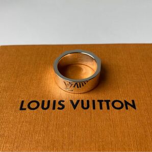 LOUIS VUITTON ルイ・ヴィトン　LVロゴ　ダミエ　ブロック　ブラック　シルバー　ワイドリング　Ag925