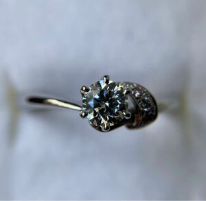 俄　ニワカ　0.25ct ピンクダイヤモンド　茜　アカネ　ウェディング　マリッジ　プラチナリング　PT950