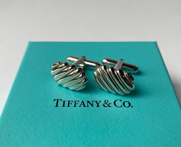 Tiffany＆co. ティファニー　ツイストロープ　ストライプ　カフス　シルバー　イエローゴールド　Ag925 Au750
