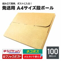 発送用 段ボール 100枚セット A4サイズ 厚み2.5cm ネコポス クリックポスト ゆうパケット メール便 対応 ダンボール箱 梱包 軽量 郵便_画像1